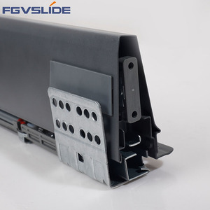 Cabinet Kitchen Concealed Drawer Slide Channels double wall Soft closing Metal tandem box for Drawer accessories