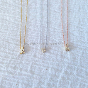 Rosa de Oro/Oro/Plata Opción de Presentación Pequeña Carta Colgante Par de <span class=keywords><strong>Regalos</strong></span>, hermana <span class=keywords><strong>regalos</strong></span>, Collar inicial - Product Image 6