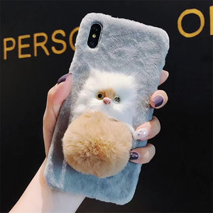Custodia per iPhone 6 6plus 7plus 8plus X Xs 11 12 14 Max con Pelliccia Sintetica Calda, Design a Forma di Animale, Cover Posteriore alla Moda - Product Image 4