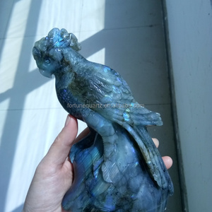 ลาบนกแก้วคริสตัลพลอยแกะสลักสัตว์คริสตัลงานฝีมือ - Product Image 2