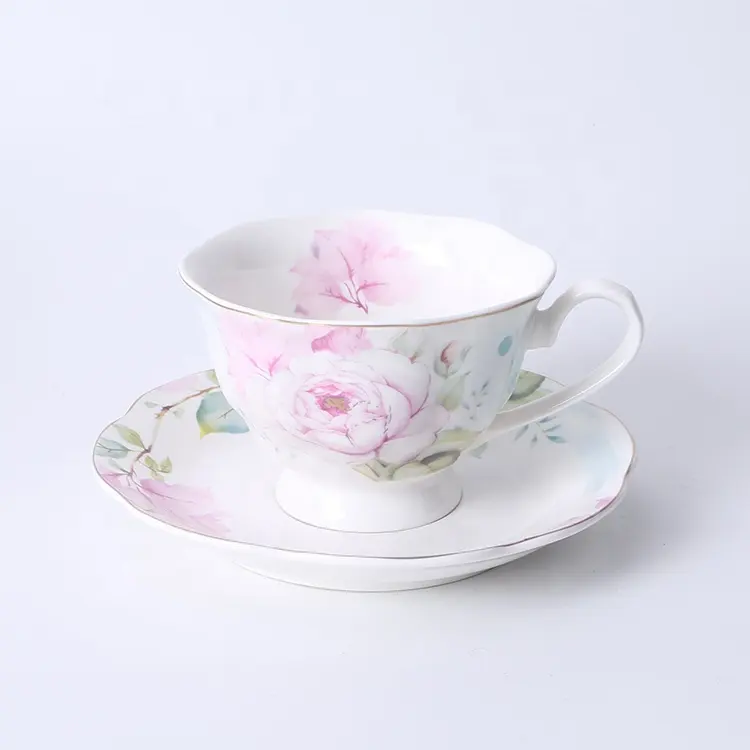 Microwave safe european style Porcelain expresso cup set cups and saucers