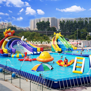Summer <strong>Adult</strong> <strong>Kids</strong> Removable Inflatable <strong>Water</strong> <strong>Slide</strong> Rectangular Metal Frame <strong>Swimming</strong> <strong>Pool</strong>
