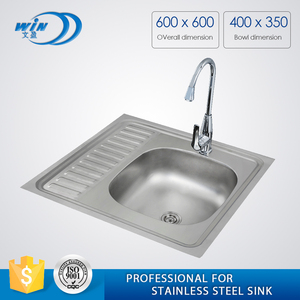 Évier carré en acier inoxydable de 600x600mm au-dessus <span class=keywords><strong>du</strong></span> comptoir pour la cuisine - Product Image 2
