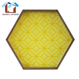 Vassoio Esagonale in MDF Rosa Classico di Alta Qualità per Servire e Decorare - Product Image 2