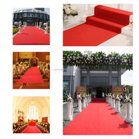 Tapis de Couloir Moderne en Peluche pour Mariage, 100% Polyester, Imperméable, Rouge, pour Décoration d'Événements, 10m/20m