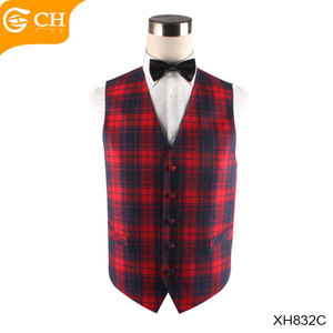 เสื้อกั๊กผ้าทวีดลายสก็อตผ้าฝ้ายลำลองสำหรับผู้ชายขายส่ง - Product Image 2