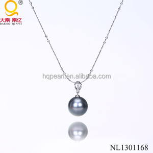 Collier pendentif en céramique, perle taiti
