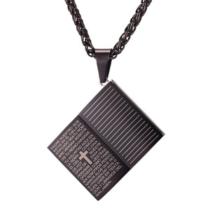 Oro nero placcato blu 316L in acciaio inox ciondolo a forma di <span class=keywords><strong>libro</strong></span> collana gioielli ciondoli e ciondoli - Product Image 1