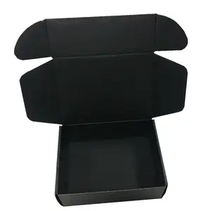 Caja de cartón corrugado de papel kraft con impresión personalizada, color negro, para envío