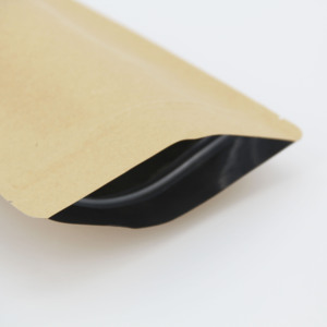 <span class=keywords><strong>Sac</strong></span> à fermeture éclair en <span class=keywords><strong>papier</strong></span> kraft brun imprimé de logo personnalisé recyclable mat bon marché - Product Image 4