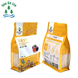 Cashewnoot Vierkante Bodem Verpakking Voedsel Zakken Transparant Met Raam Voedselverpakking