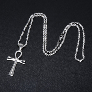 Wholesale Women Men Jewelry Silver Stainless Steel 14k 18k <strong>Gold</strong> Cross <strong>Ankh</strong> Pendant <strong>Necklace</strong> - Product Image 5