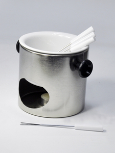 Service à fondue en porcelaine au chocolat à 2 petites poignées - Product Image 3