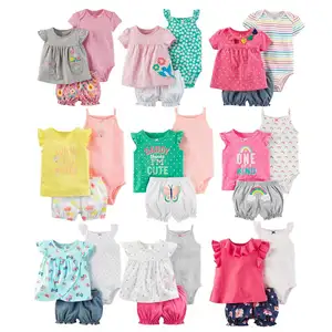 Hot selling products organic newborn 3pcs boys girls wholesale clothes set kids baby romper with Chinese manufacturer