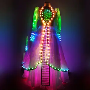 Remote Control LED Light up Dress, Programmable Flashing Light Dress for Girls Adults Performance PP Bag & Carton Full Color LED