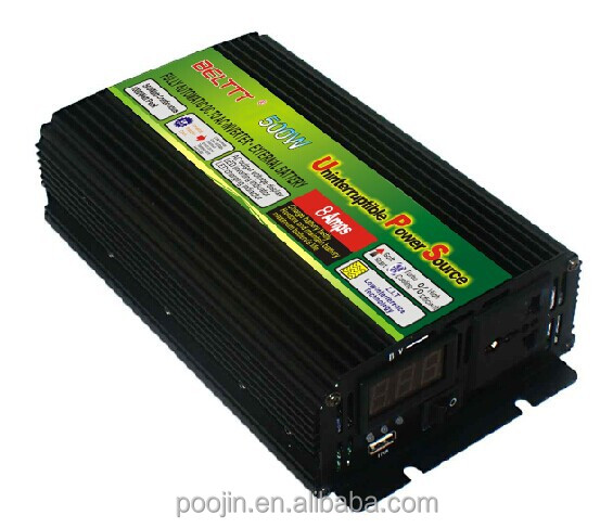 Paco Power Inverter Home UPS DC AC Inverter with Charger 500W 12V 220V/230V/240V
