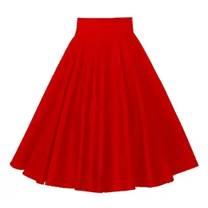 定制大码红色别针把裙子女式棉线圈裙子