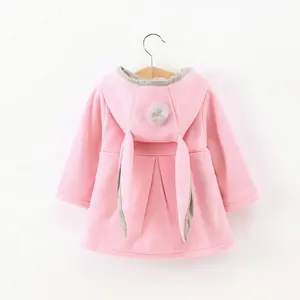 Commercio all'ingrosso a buon mercato di inverno delle ragazze del cappotto di inverno rosa cappotti di pelliccia per i bambini delle ragazze del cappotto di inverno