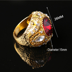YWMT 2019 Wholesale Exaggerated Royal Zircon Gemstone <strong>Ring</strong> <strong>Arabic</strong> Gold <strong>Ring</strong> for Men - Product Image 2