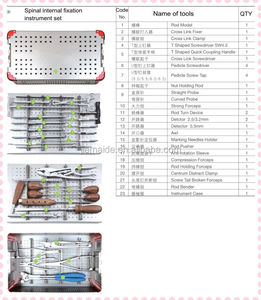 Fabricante de implantes ortopédicos conjunto de instrumentos para la <span class=keywords><strong>columna</strong></span> <span class=keywords><strong>vertebral</strong></span> del sistema de fijación interna - Product Image 3