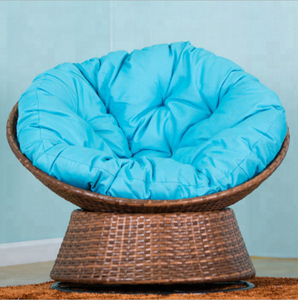 Muebles de Salón, Silla Giratoria de Mimbre de Ratán Súper Cómoda con Giro de 360 Grados y Cojín - Product Image 3