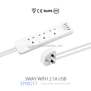 3 Salidas Regleta con 4 Puertos de Carga <span class=keywords><strong>USB</strong></span> universal enchufe eléctrico - Product Image 1