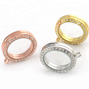 Liontin Kalung Kaca Bening Stainless Steel Model Locket Terlaris, Dapat Dibuka,  DIY Charm, Perhiasan - Product Image 4