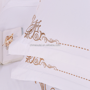 Bordado de lujo 100% algodón Satén de cama de hotel de conjuntos - Product Image 4