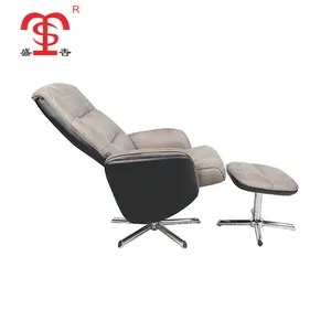 Personnalisé fer tissu de base siège pivotant fauteuil inclinable avec pouf