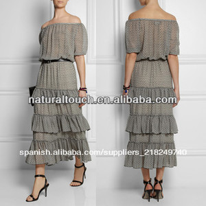 China proveedor <span class=keywords><strong>de</strong></span> moda más nuevo elegante off- hombro chifón vestido <span class=keywords><strong>de</strong></span> maxi( ntf04087) - Product Image 1