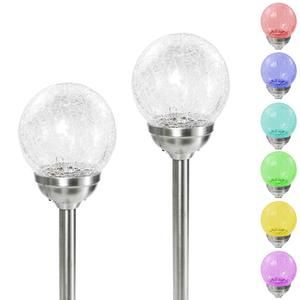 Lampe <span class=keywords><strong>solaire</strong></span> de jardin LED RGB XLTD-721A pour <span class=keywords><strong>extérieur</strong></span>, <span class=keywords><strong>globe</strong></span> en verre craquelé, avec batterie, vente en gros, certifiée ROHS - Product Image 1