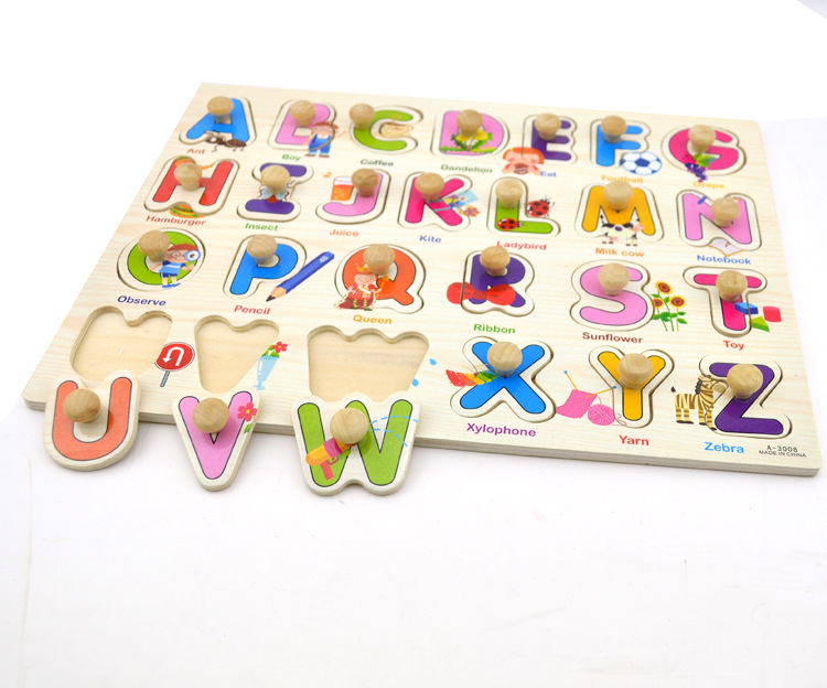Раннее Образование красочные 3D головоломки английский изучение букв деревянные головоломки