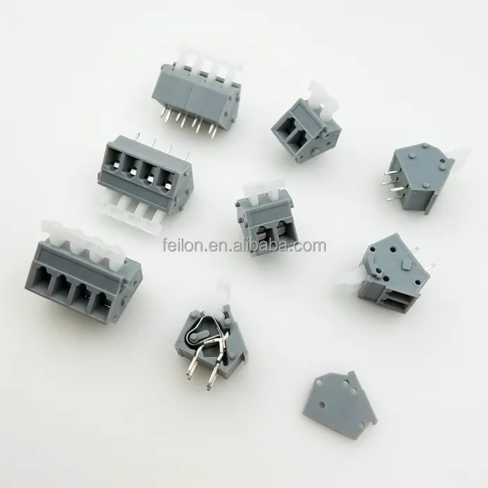 Connecteur de ressort dg243-5.0 pièces, bouton-poussoir à 45 degrés, circuit imprimé sans vis, remplacement du connecteur à ressort