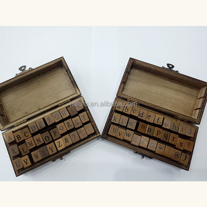 30 Buah/Set Vintage Kayu Huruf Kecil Huruf Kecil Stempel Karet Segel Set untuk Scrapbooking