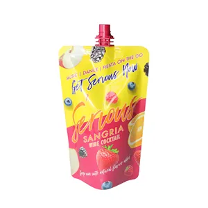 Custom Printed Food Grade Stand Up Plastic Drinking Water Bag For Fruit Juice With Aluminum Foil