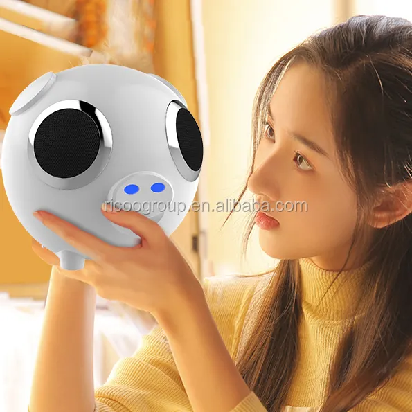 Portable Wireless Speaker Pig Head Audio FM Radio Phone TF Card for MP3 Charging Treasure Subwoofer Stereo Player