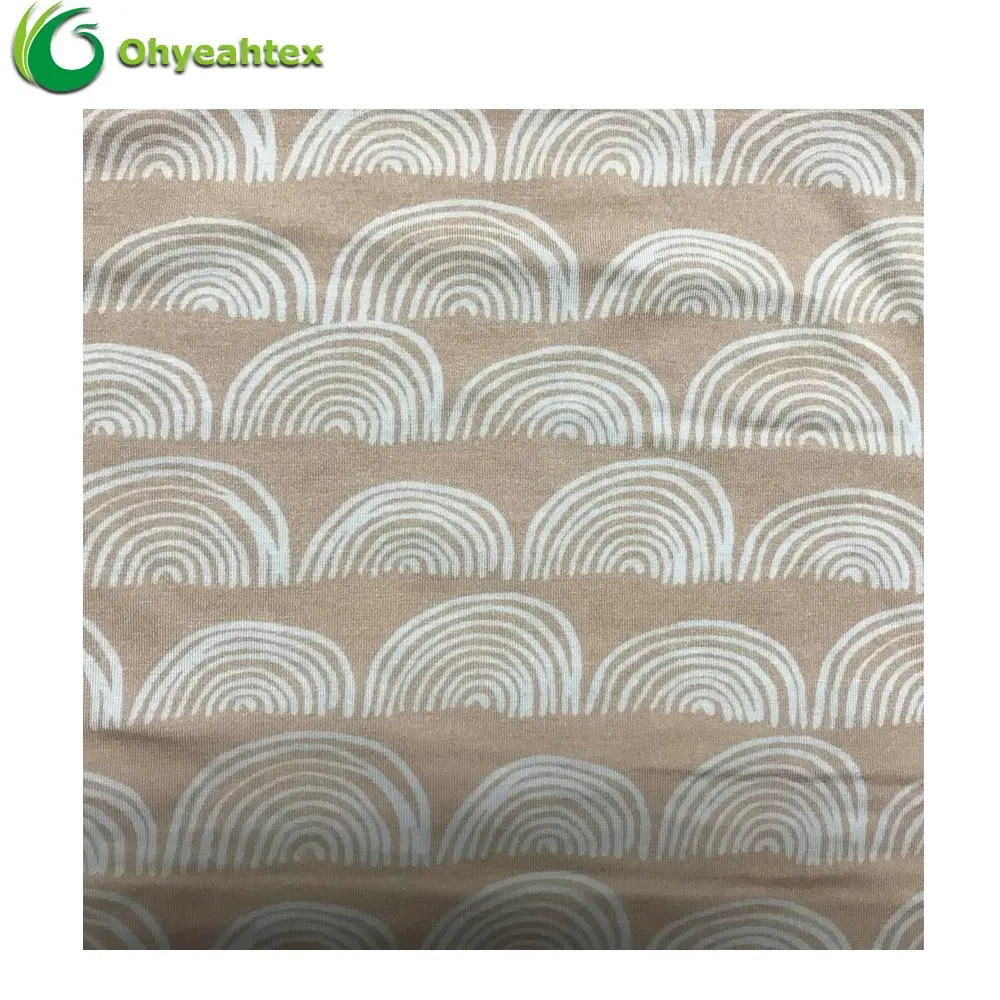 Eco-friendly Printing 95 Bamboo 5 Spandex Custom Print Bamboo Fabric For T-shirt