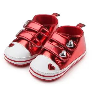 लवली हार्ट बेबी प्रथम वाकर लड़कों लड़कियों आरामदायक जूते पु जन्मदिन के लिए नवजात बच्चे चमड़े के जूते