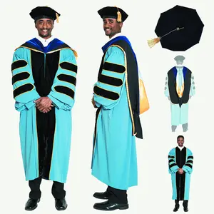 Wholesale Adult Size School Uniform Doctoral Graduation Gown