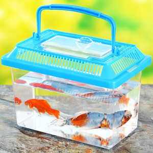 EN PLASTIQUE DE DÉMARRAGE AQUARIUM FISH TANK REPTILE INSECTE POISSON ROUGE CAGE POIGNÉE de TRANSPORT - Product Image 1