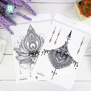 Nuovi Adesivi per Tatuaggi Temporanei Stile Indiano all'Henné, Impermeabili, con Motivi Floreali Mandala per il Corpo - Product Image 5