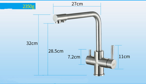 Rubinetto da Cucina Deluxe a 3 Vie con Filtro dell'Acqua, Miscelatore in Nichel Spazzolato Senza Piombo - Product Image 6
