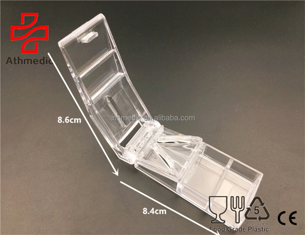 2025 Athmedic Food Grade Drug Wallet Unique Medication Crusher Pill Splitter Divides Plastic Tablet Cutter