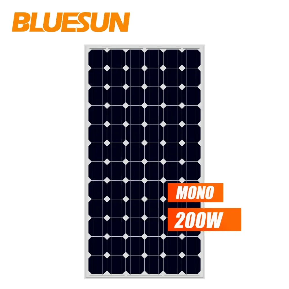 Bluesun mono solar panel 200 Watts 36 Volts solar panel Monocrystalline Solar Panel 200W