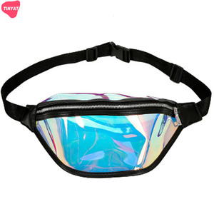 Riñonera holográfica de PVC transparente de diseño, logotipo personalizado - Product Image 4