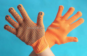 Black PVC gloves utility in the palm gloves utility orange color the building - Product Image 3