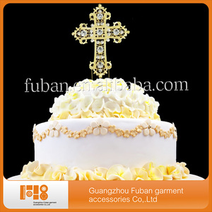 Decoración para Pastel con Cruz Grande, Adorno Brillante con Diamantes para Bautizo, Primera <span class=keywords><strong>Comunión</strong></span> - Product Image 5