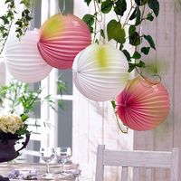Lanterne suspendue personnalisée imprimée pour mariages et festivals, décoration 1 couleur, cadeau, lumière LED, lanternes en papier de 20 cm