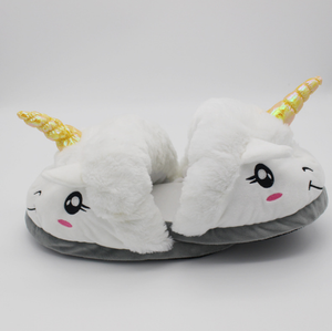 Plush Unicorn <strong>Slippers</strong> White Warm <strong>Novelty</strong> House <strong>Slippers</strong> - Product Image 6
