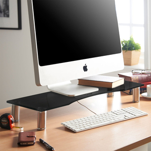 De vidrio de soporte de <span class=keywords><strong>Monitor</strong></span> de altura ajustable múltiples pantalla Riser para PC monitores de ordenadores y portátiles - Product Image 6